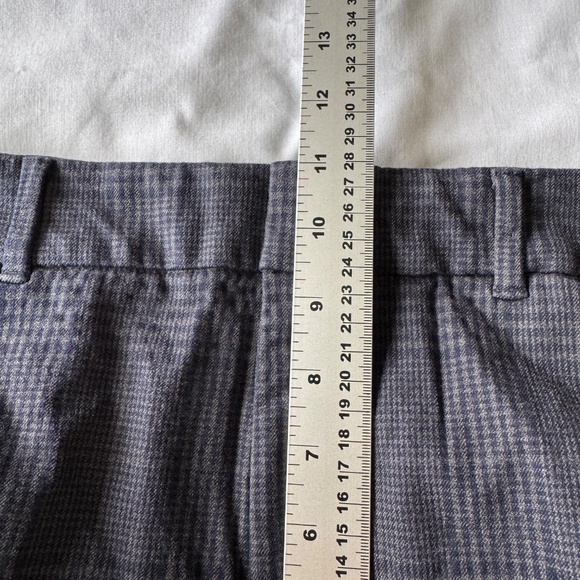 Old Navy Pixie High Rise Plaid Ankle Pants Blue Size 14 Stretchy Preppy Office - Picture 10 of 13